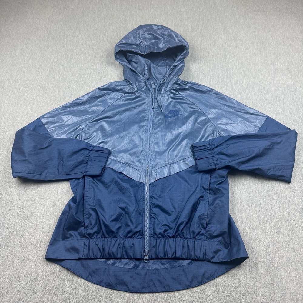Nike Jacket‎ Womens Medium Blue Windrunner Windbreaker Training Active Hooded
